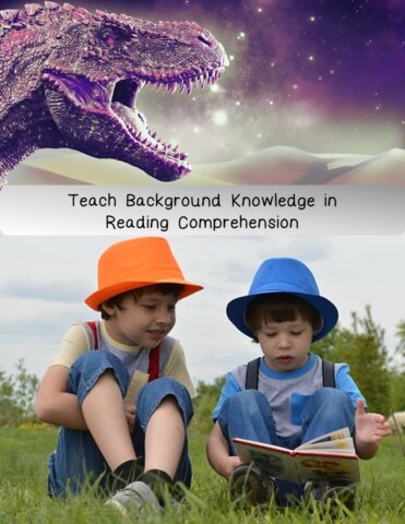 Children reading with background knowledge about dinosaurs.